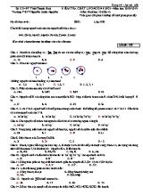 Bộ đề kiểm tra chất lượng môn Hóa học Lớp 10 lần 4 - Năm học 2018-2019 - Trường THPT Nguyễn Xuân Nguyên (Có đáp án)